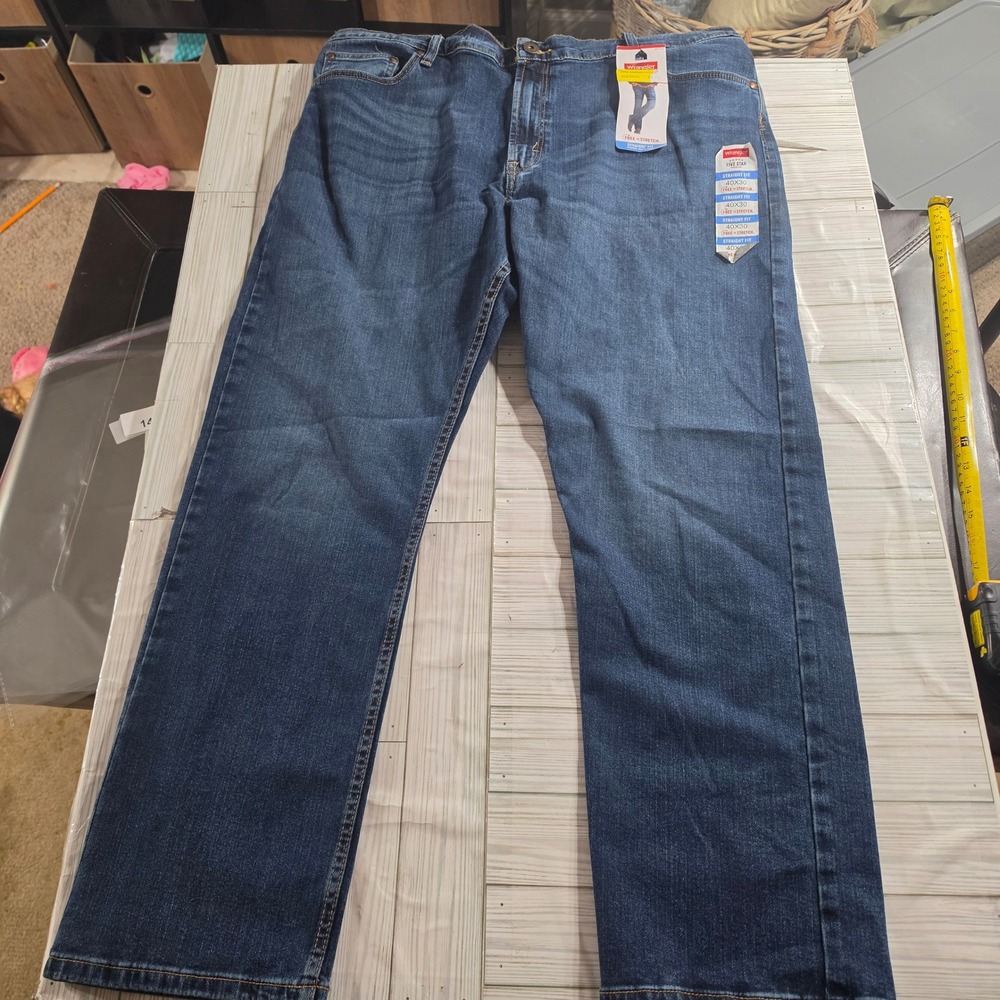 Wrangler Five Star Premium Straight Fit Jeans 40x30 Blue Denim Stretch 78211ST